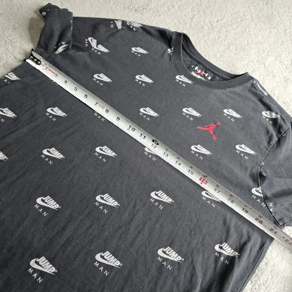 Jordan Jumpman T-Shirt Mens Large Black AOP Nike Swoosh Short Sleeve Crewneck